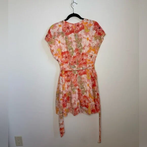 Free People Freddy Tie-side Mini Dress in Multi Floral Size XS - Picture 7 of 10